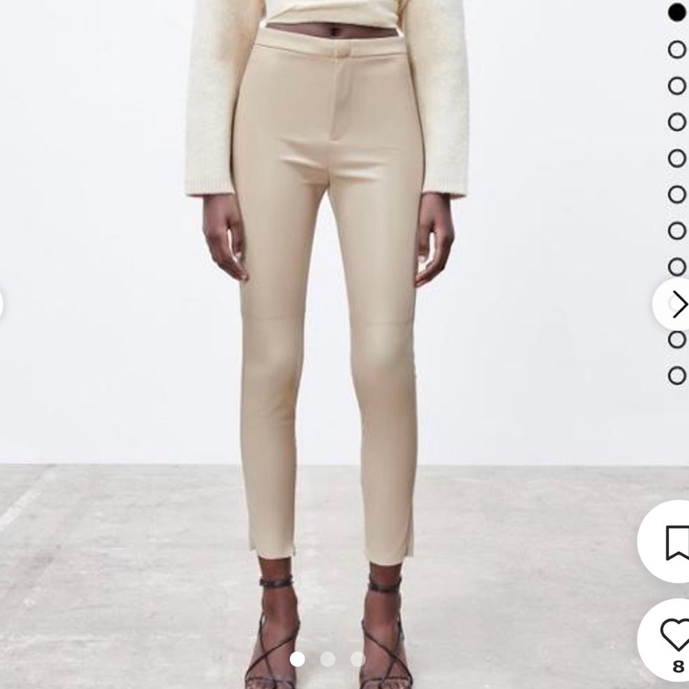 Zara cream faux leather size Medium